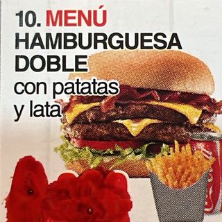 Menu Hamburger Doble pollo o Ternera +ptata +Latas 