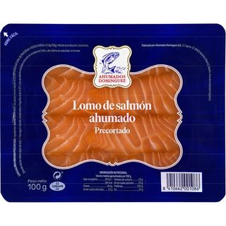 AHUMADOS DOMINGUEZ SALMON AHUMADO LOMOS BANDEJA 100 GRS