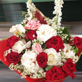 Bouquet de fleurs Emballage rouge 