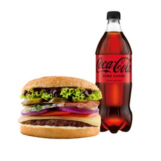 Zestaw 1 Cheese burger z Coca-Cola Zero.