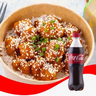 ქათამი ნაგეტსი ტკბილ-ცხარე სოუსით  +  კოკა-კოლა კლასიკი - 0,5ლ