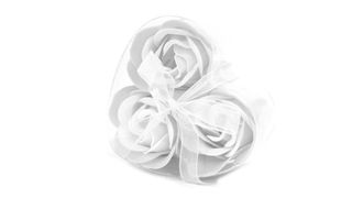 Zestaw 3 Mydlanych Kwiatów - Białe Róże