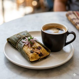 Tamal Serrano Y Café Perú (250 Ml.)