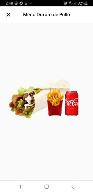 Menú Durum Con Patatas 