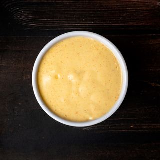 Space burger cheese sauce