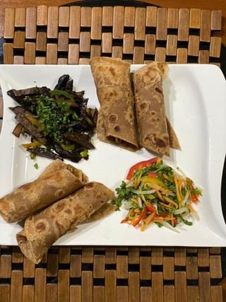 Liver Dry Fry with Chapati Brown