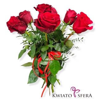 Bukiet z 7 róż czerwonych