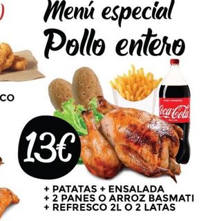 Menú Especial Pollo Asado