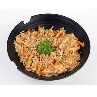 შემწვარი ბრინჯი ღორის ხარცით