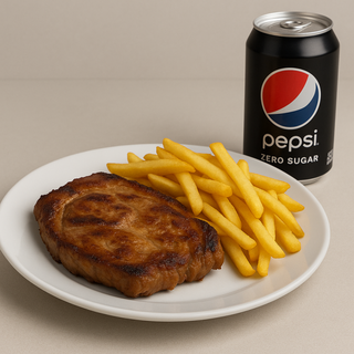 Combo Ceafa porc +garnitura la alegere+pepsi250ml