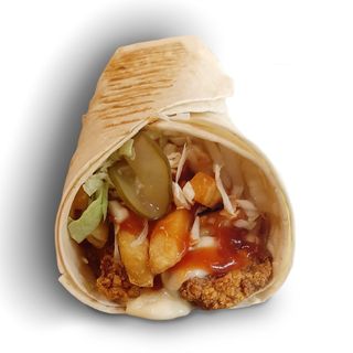 Tortilla Ze Stripsami, Frytkami i Surówką Mała