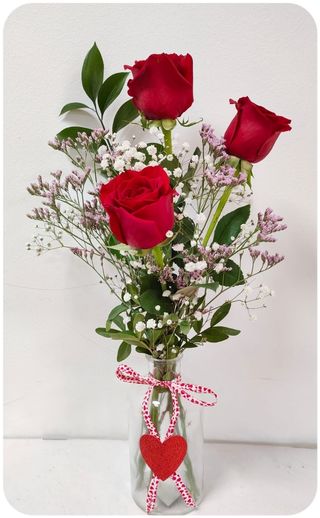 Rosas en cristal corazon