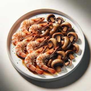 Krewetki z pieczarkami 250g