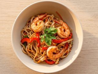 Udon with shrimps 