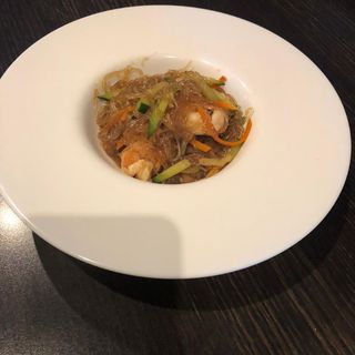 247. Spaghetti di soia con gamberi