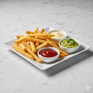 Ración De Papas Fritas Con 3 Salsas