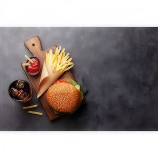 Hamburguesa De Buey Con Salsa Strogonoff Con Patatas Fritas + Bebida