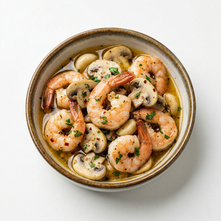 gambas con champiñones