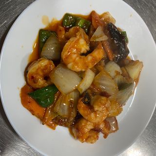 gambas con salsa picante