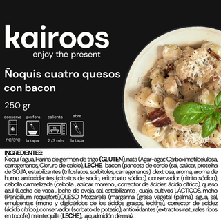 Ñoquis cuatro queso con bacon  (250 gr)