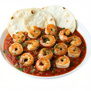Langostinos A La Diabla Con Tortillas