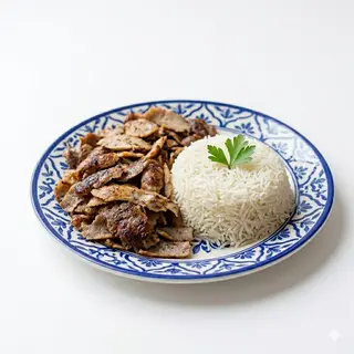Plato Con Carne Y Arroz