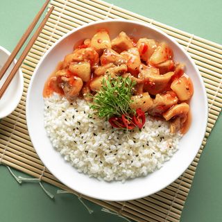 Рис з курочкою в кисло-солодкому соусі