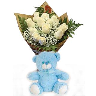  BIENVENIDO(12 Rosas BL & Peluche) 12,43