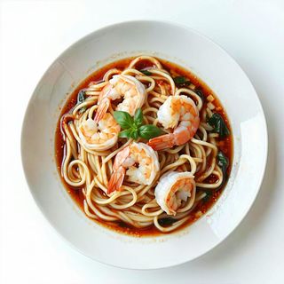 140. Udon con gamberi