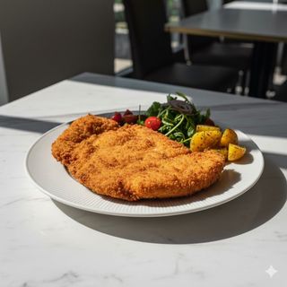 Cotoletta di pollo con contorno