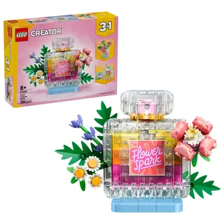 Sticlă de parfum cu flori decorativă - 31383