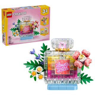 Sticlă de parfum cu flori decorativă - 31383