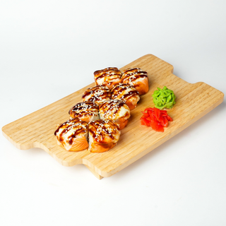 Baked Philadelphia with cheese sauce