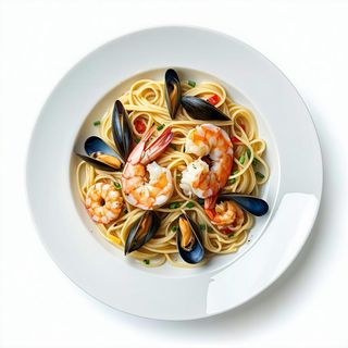38c. Spaghetti di soia frutti di mare