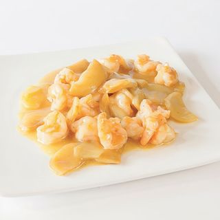 Gamberi con patate alla piastra