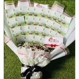 Money bouquet with roses and gipso