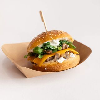 Truffle burger + Coca-Cola