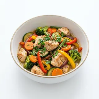 Plato De Verduras Con Pollo
