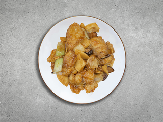 Pescado con Bambú y Setas Chinas