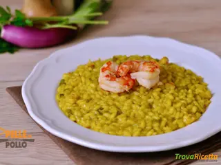 Risotto allo zafferano con gamberi