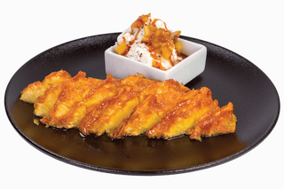 Печен ананас с карамел и кокосов сладолед (250г)