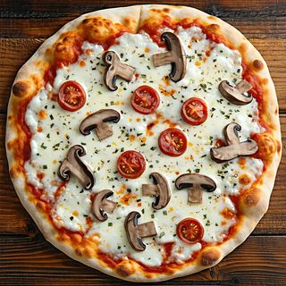 Funghi e salsiccia tonda