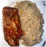 Suya Rice & Coconut Rice With 1 Sausage And Turkey