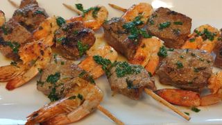 Espetada de Vaca com Gambas
