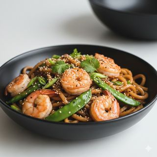 Udon Frito Con Gambas