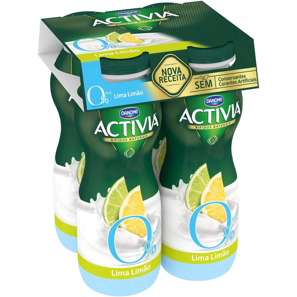 Activia Lf Liq 0% Danone 155g Lima/limao