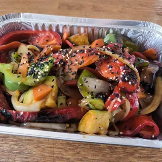Wok de verduras con pollo