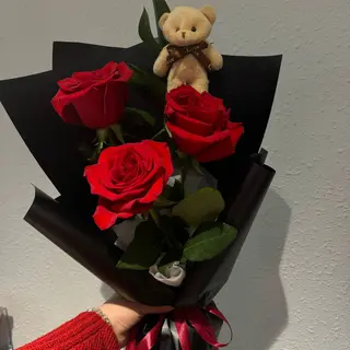 Ramo 3 rosas con peluche