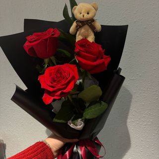 Ramo 3 rosas con peluche