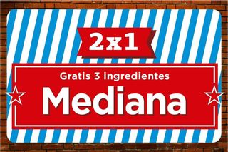 Promoción  2x1 Pizza Mediana
